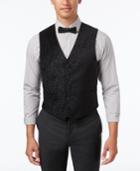Ryan Seacrest Distinction Men's Slim-fit Black Velvet Paisley Vest, Created For Macy's