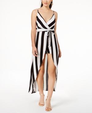 Material Girl Juniors' Striped Walk-through Romper, Created For Macy's