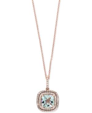 Final Call By Effy Aquamarine (1-3/4 Ct. T.w.) & Diamond (1/4 Ct. T.w.) Pendant Necklace In 14k Rose Gold