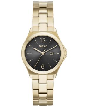 Dkny Women's Parsons Gold-tone Stainless Steel Bracelet Watch 34mm Ny2366