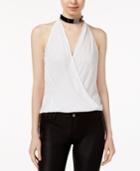 Lily Black Juniors' Crystal-pleated Choker Top, Only At Macy's