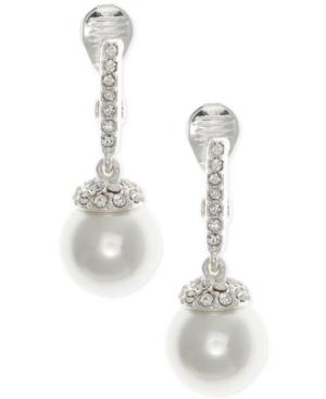 Givenchy Silver-tone Imitation Pearl And Pave Clip-on Drop Earrings