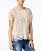 Lucky Brand Nomad Fringe Open-knit Sweater
