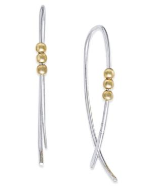 Jody Coyote Sterling Silver And Gold-filled Freeform Threader Earrings