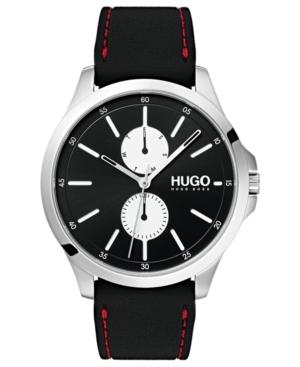 Hugo Men's #jump Black Rubber Strap Watch 41mm