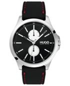 Hugo Men's #jump Black Rubber Strap Watch 41mm