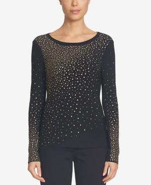 Cece Embellished Scoop-neck Top