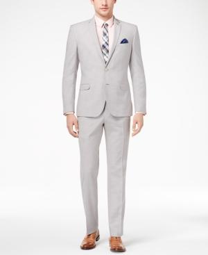 Nick Graham Men's Slim-fit Stretch Light Gray Solid Suit