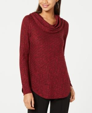 Bcx Juniors' Marled Ribbed Cowl-neck Top