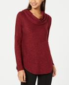 Bcx Juniors' Marled Ribbed Cowl-neck Top