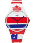 Swatch Unisex Swiss Flagtime Multi Flag Print Silicone Strap Watch 41mm Suow111