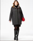 Jones New York Plus Size Faux-fur-collar Heathered Coat