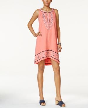 Style & Co Embroidered High-low Dress, Only At Macy's