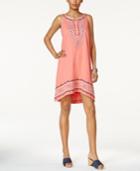 Style & Co Embroidered High-low Dress, Only At Macy's