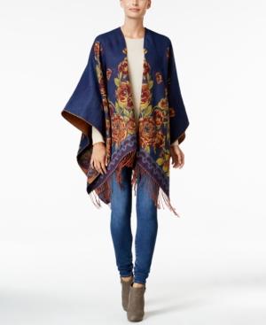 Cejon Kerenina Roses Woven Poncho