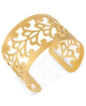 Hint Of Gold 14k Gold-plated Bracelet, Filigree Cuff Bracelet