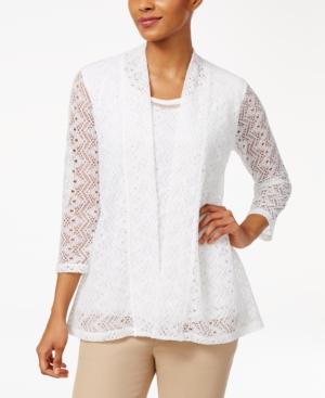 Jm Collection Lace Layered-look Top, Created For Macy's