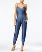 Guess Pleated Chambray Jumpsuit