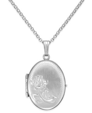 Embossed Four-picture Oval Locket In Sterling Silver