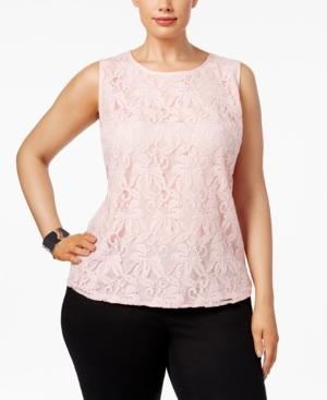 Kasper Plus Size Lace Shell