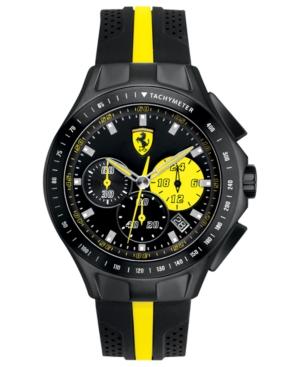 Scuderia Ferrari Watch, Men's Chronograph Race Day Black And Yellow Silicone Strap 44mm 830025