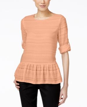 Calvin Klein Textured Peplum Top