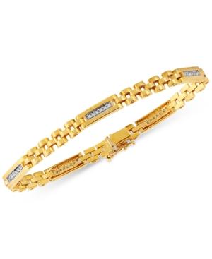 Men's Diamond Link Bracelet (1/4 Ct. T.w.) In 10k Gold