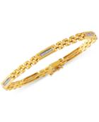 Men's Diamond Link Bracelet (1/4 Ct. T.w.) In 10k Gold