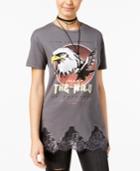 Freeze 24-7 Juniors' Lace-trim Graphic-print T-shirt