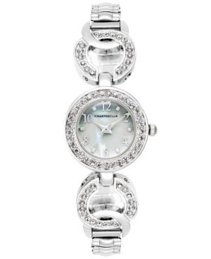 Charter Club Women's Silver-tone Pave Link Bracelet Watch 23mm, Only At Macy's