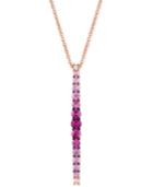 Le Vian Strawberry Layer Cake Multi-gemstone Vertical Bar 18 Pendant Necklace (1-1/2 Ct. T.w.) In 14k Rose Gold