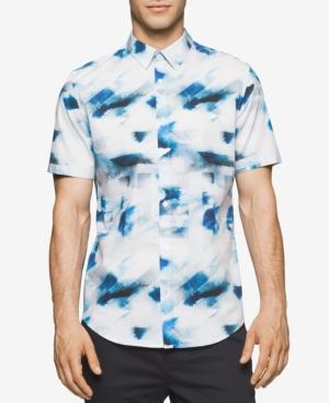 Calvin Klein Men's Short-sleeve Micro Square Shirt