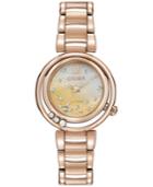Citizen Women's Eco-drive Diamond Accent Rose Gold-tone Stainless Steel Bracelet Watch 29mm Em0323-51n