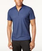 Alfani Men's Classic-fit Textured Dash Zip Performance Polo, Created For Macy's