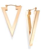 Triangle Hoop Earrings In 14k Gold