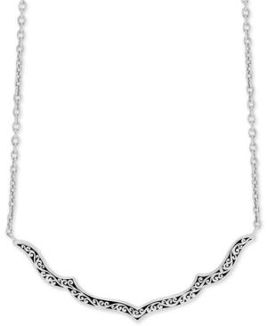 Lois Hill Decorative Scroll 16 Statement Necklace In Sterling Silver