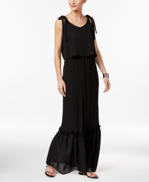 Ny Collection Petite Tie-shoulder Popover Maxi Dress