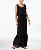 Ny Collection Petite Tie-shoulder Popover Maxi Dress
