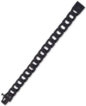 Esquire Men's Jewelry Wide Curb-link Bracelet In Black Ion-plated Stainless Steel
