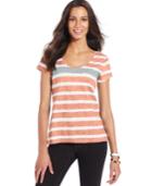Style & Co. Petite Short-sleeve Striped Tee