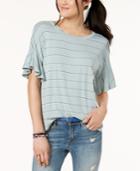 Hippie Rose Juniors' Ruffled-sleeve T-shirt
