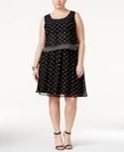 Sl Fashions Plus Size Polka-dot Popover Dress
