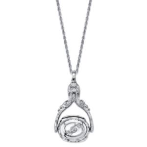 2028 Silver-tone 3-sided Spinner Locket Necklace 30