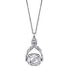 2028 Silver-tone 3-sided Spinner Locket Necklace 30