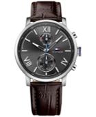 Tommy Hilfiger Men's Sophisticated Sport Brown Leather Strap Watch 44mm 1791309