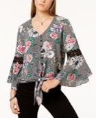 Bcx Juniors' Printed Tie-hem Top