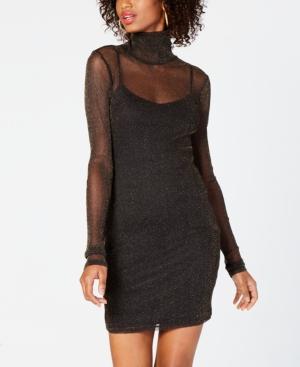Material Girl Juniors' Metallic-mesh Bodycon Dress, Created For Macy's