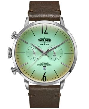 Welder Moody Men's Dark Brown Leather Strap Watch 45mm