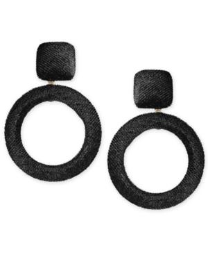 I.n.c. Silver-tone & Velvet Circle Drop Earrings, Created For Macy's