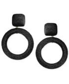 I.n.c. Silver-tone & Velvet Circle Drop Earrings, Created For Macy's
